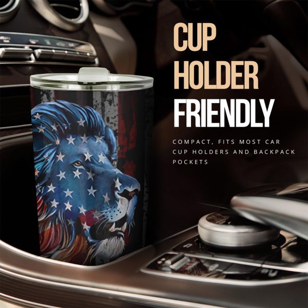 Flag Lion Car Tumbler Cup Custom Lion Car Accessories