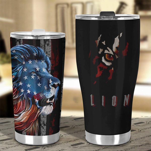 flag lion car tumbler cup custom lion car accessories lmcj8