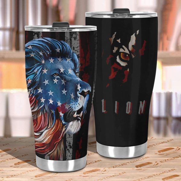 flag lion car tumbler cup custom lion car accessories r6evi