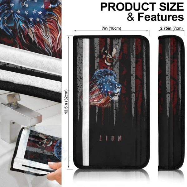flag lion seat belt covers custom lion car accessories szmed