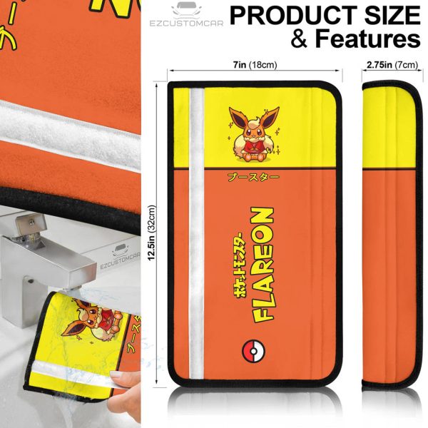 flareon seat belt cover custom pokemon gift car accessories qnqx7
