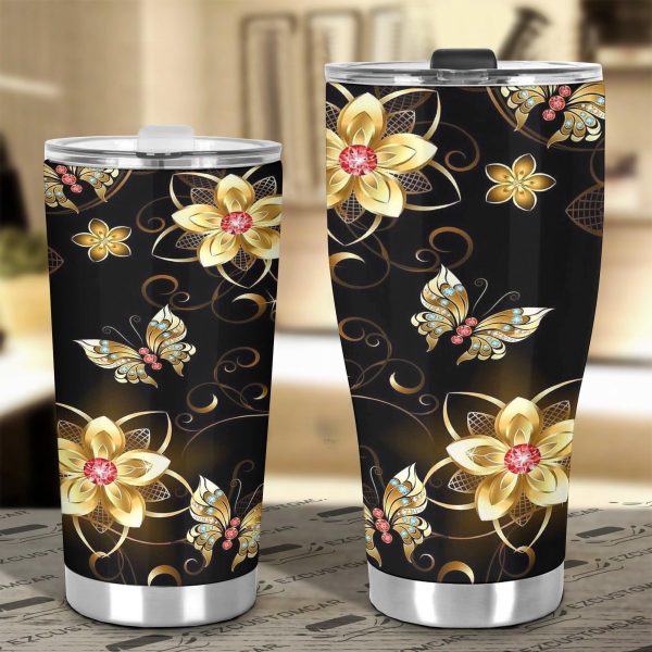 flower butterfly car tumbler cup custom butterfly car accessories vsvao
