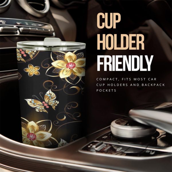 flower butterfly car tumbler cup custom butterfly car accessories vtfgl