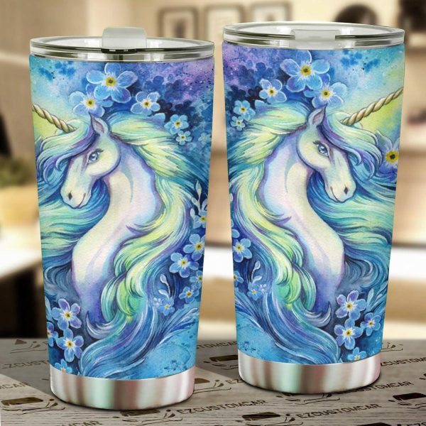 Flower Unicorn Car Tumbler Cup Custom Unicorn Car Accessories