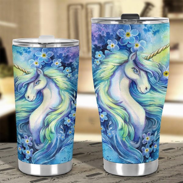 flower unicorn car tumbler cup custom unicorn car accessories ztwzb