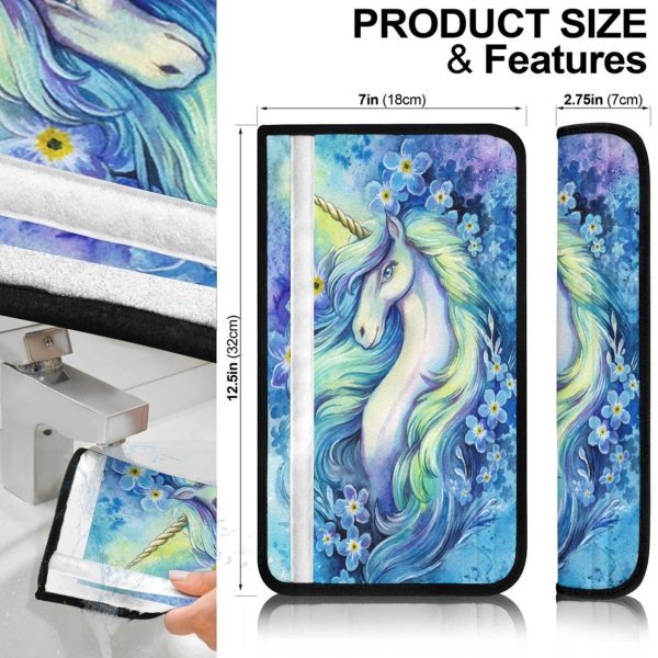 flower unicorn seat belt covers custom unicorn car accessories sc6hj