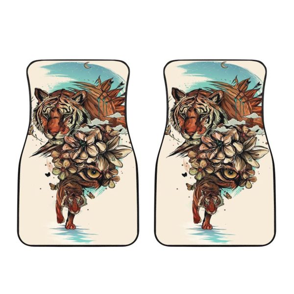 flower x tiger car floor mats custom tiger car accessories 5ldrw