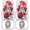 Flower x White Tiger Car Floor Mats Custom Tiger Car Accessories