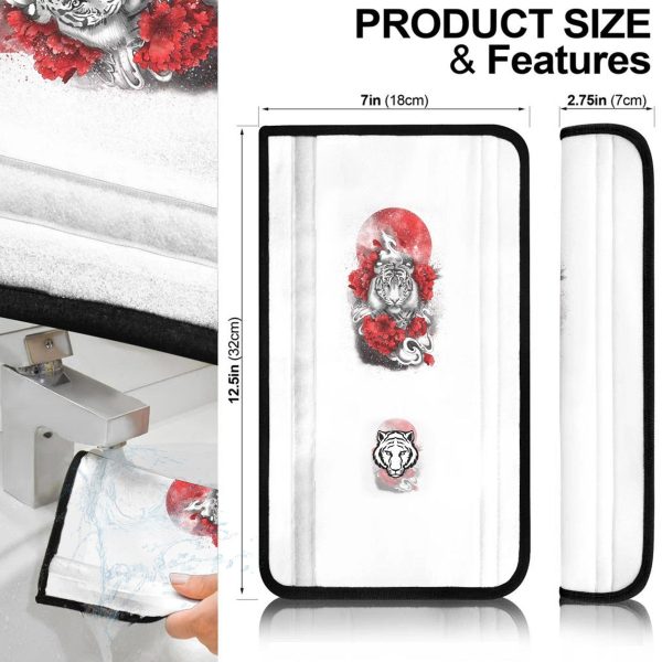 flower x white tiger seat belt covers custom tiger car accessories e6uei