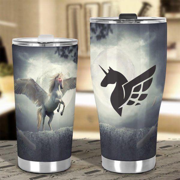 flying unicorn car tumbler cup custom unicorn car accessories 4oiro
