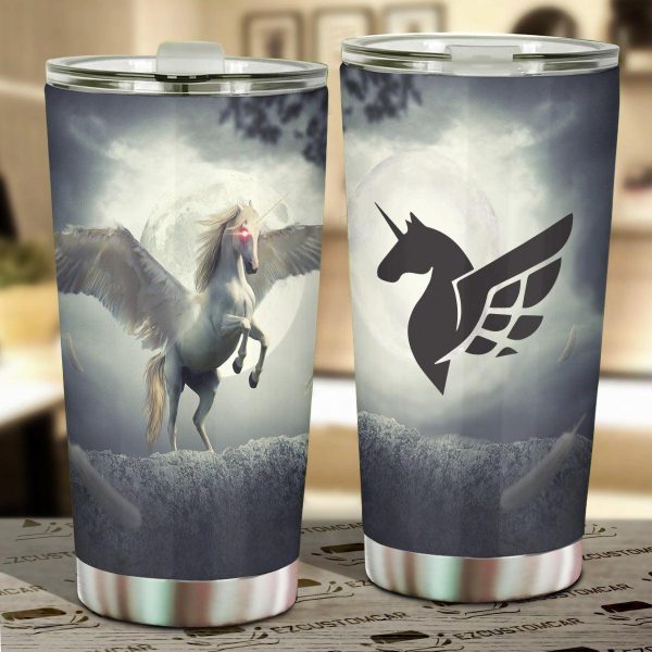White Unicorn Car Tumbler Cup Custom Unicorn Car Accessories