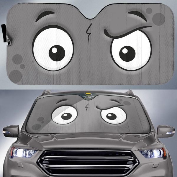 frown cartoon eyes car windshield sun shade 1ckcd