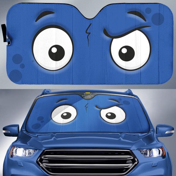 Frown Cartoon Eyes Car Windshield Sun Shade