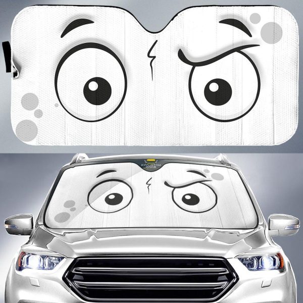 Frown Cartoon Eyes Car Windshield Sun Shade
