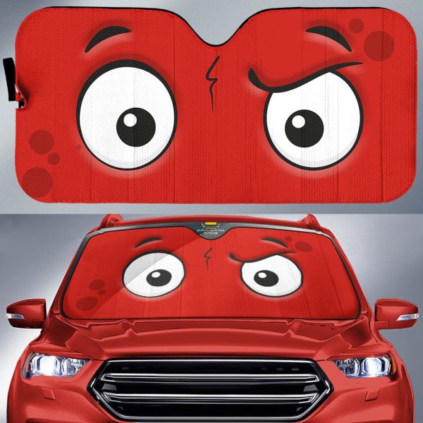 frown cartoon eyes car windshield sun shade hxbxk