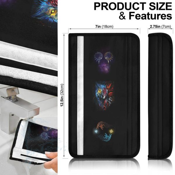 galaxy space wolf seat belt covers custom animal car accessories stenj