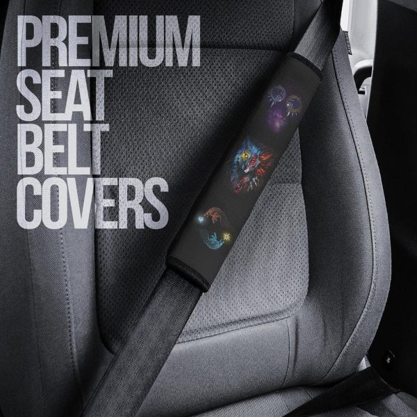 galaxy space wolf seat belt covers custom animal car accessories vdcgo