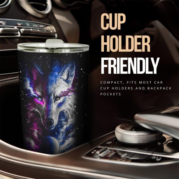 galaxy wolf car tumbler cup custom animal car accessories awpjj