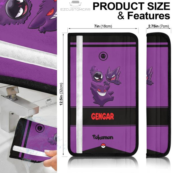 gengar seat belt cover custom pokemon gift car accessories rwdho