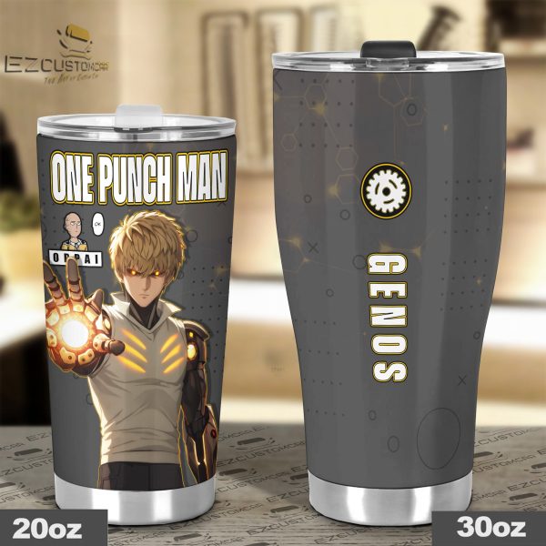 genos travel mug gift idea for one punch man fans zzoco