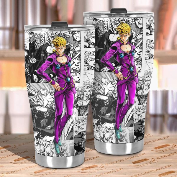 giorno giovanna jojos bizarre adventure car tumblers cup anime car accessories mix manga style 47upy