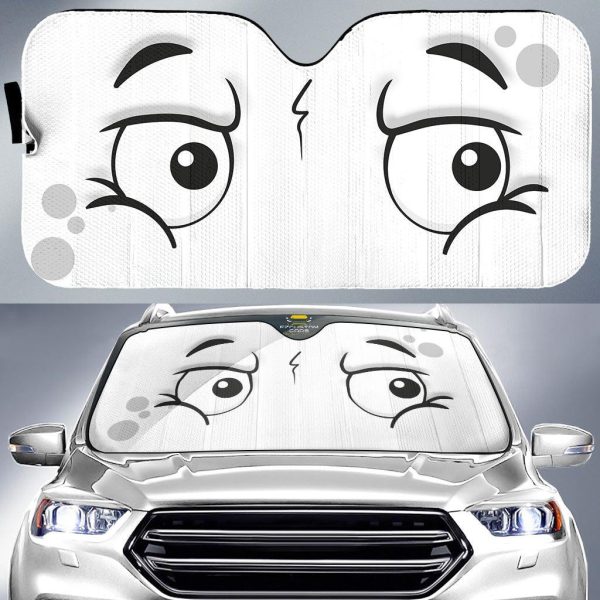glaring cartoon eyes car windshield sun shade govoc
