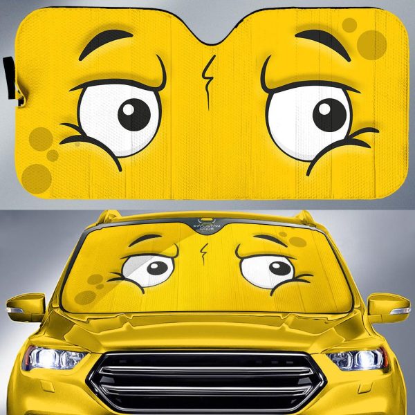 glaring cartoon eyes car windshield sun shade mj7e5