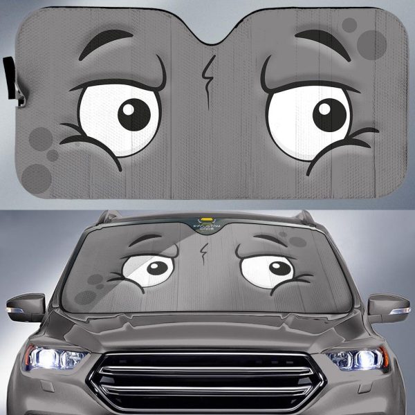 glaring cartoon eyes car windshield sun shade wx27s