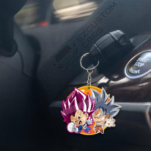 goku ultral instict x vegeta ego car accessories custom dragon ball anime keychains nhjpn