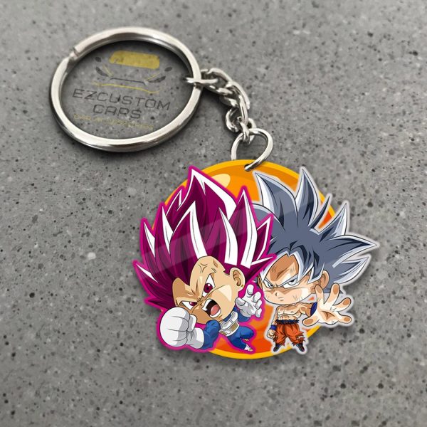 Son Goku Ultra Instinct Keychains Custom Anime Dragon Ball Car Accessories