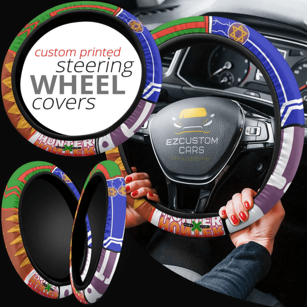 gon freecss x killua zoldyck anime steering wheel cover custom anime hunter x hunter car accessories jnkn5