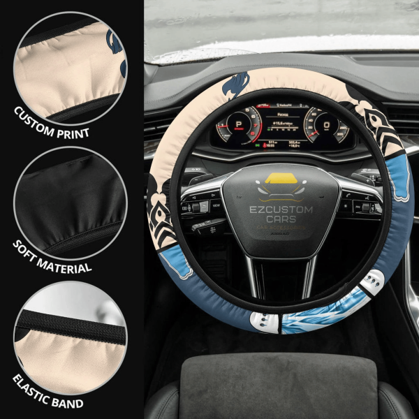 gray fullbuster fairy tail anime steering wheel cover 33so4