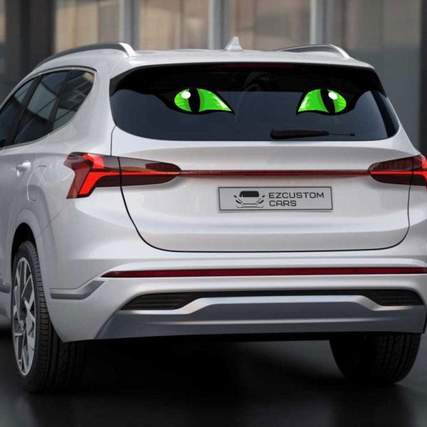 Green Eyes Cat Car Sticker Custom Animal Car Accessories
