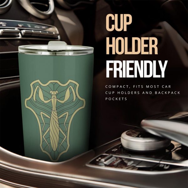 Green Mantis Stainless Steel Tumbler Black Clover Anime Car Accessories