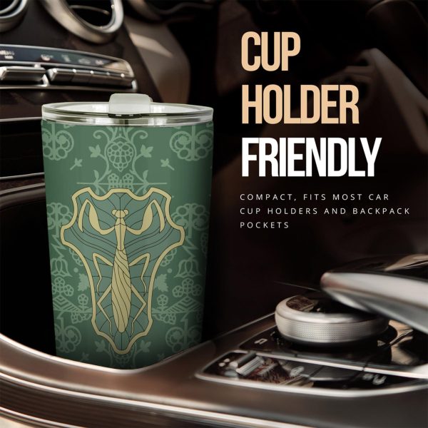 Green Mantis Stainless Steel Tumbler Custom Black Clover Anime Car Accessories