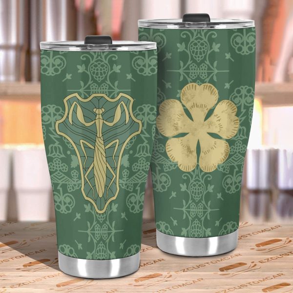 green mantis stainless steel tumbler custom black clover anime car accessories xbp1r