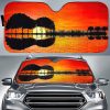 Guitar Island Sunset Car Sun Shade