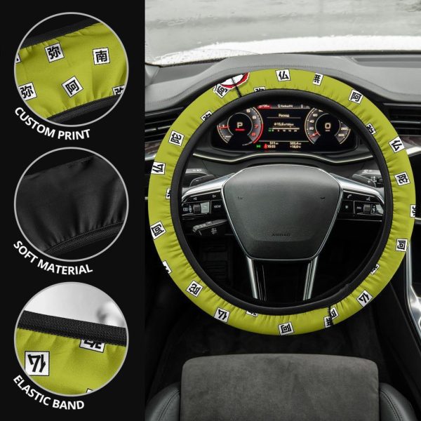 gyomei himejima demon slayers anime steering wheel cover anime car accessories knvoh