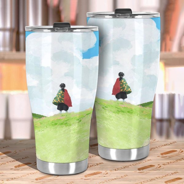 gyuu tomioka car tumbler cup demon slayer anime car accessories r9b3l