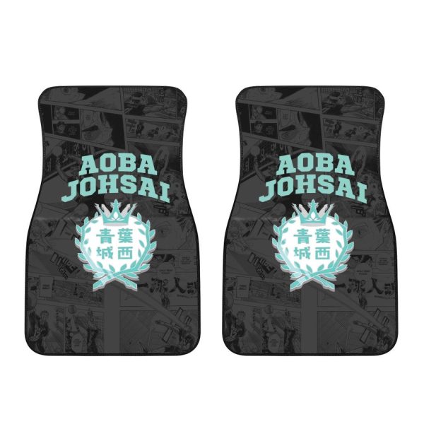 haikyuu car floor mats aoba johsai symbol 7lpsd