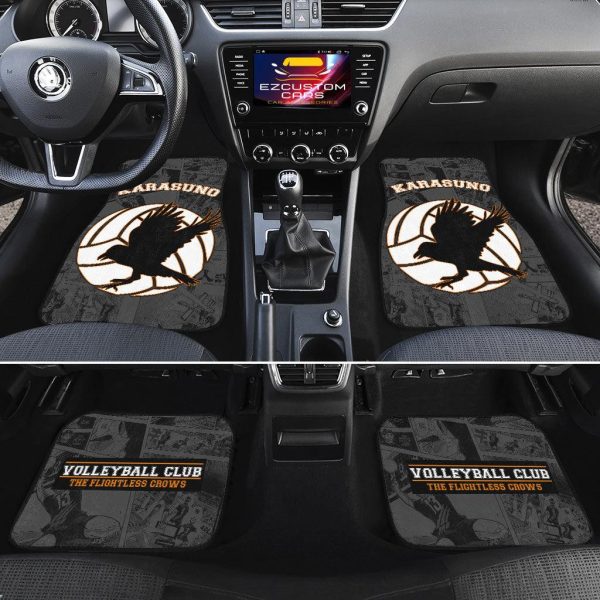 haikyuu car floor mats karasuno symbol dfxsa
