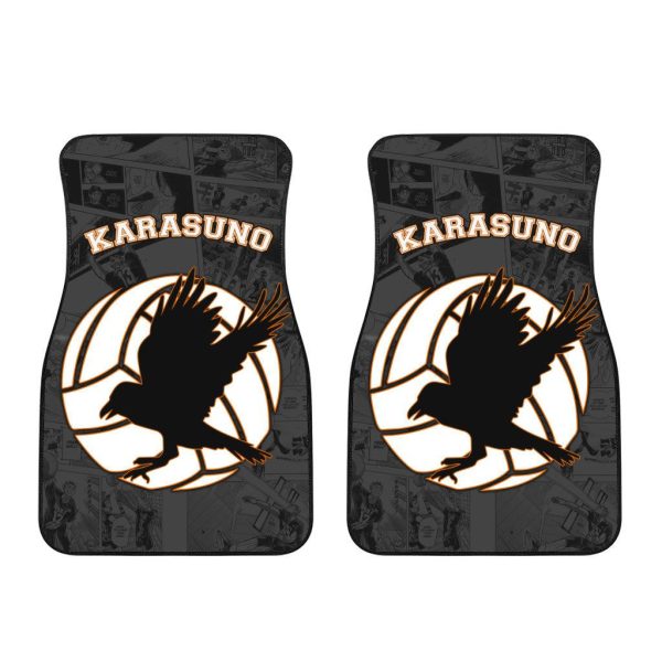 haikyuu car floor mats karasuno symbol qayxo