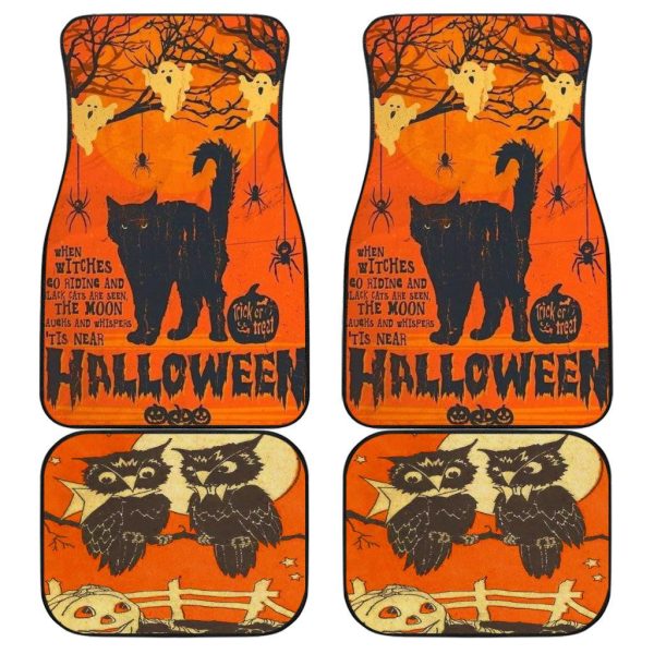 Halloween Car Accessories Custom Car Floor Mats Halloween Witch and Cat