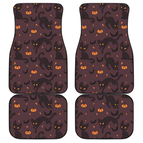 Halloween Car Accessories Custom Car Floor Mats Halloween Witch and Cat