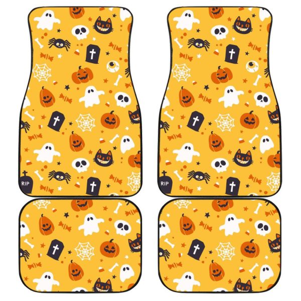 Halloween Car Accessories Custom Car Floor Mats Halloween Skull and Pumpkin