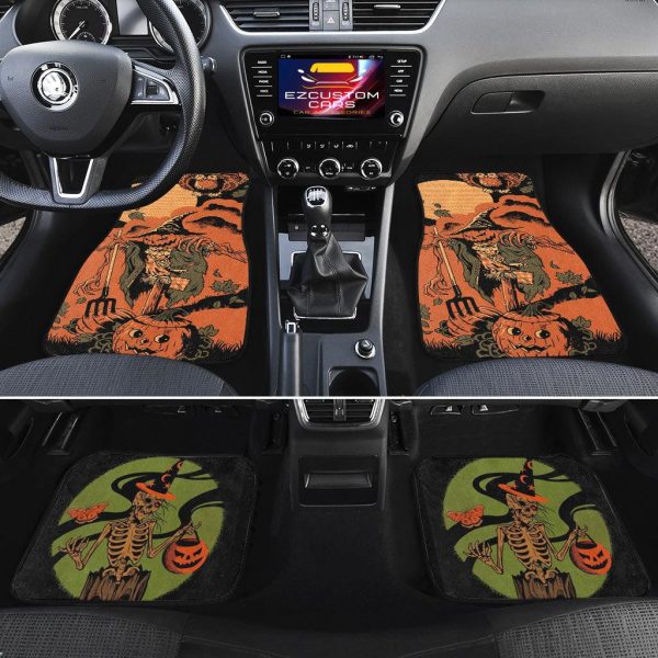 halloween car accessories custom car floor mats halloween skull and pumpkin hqlfy
