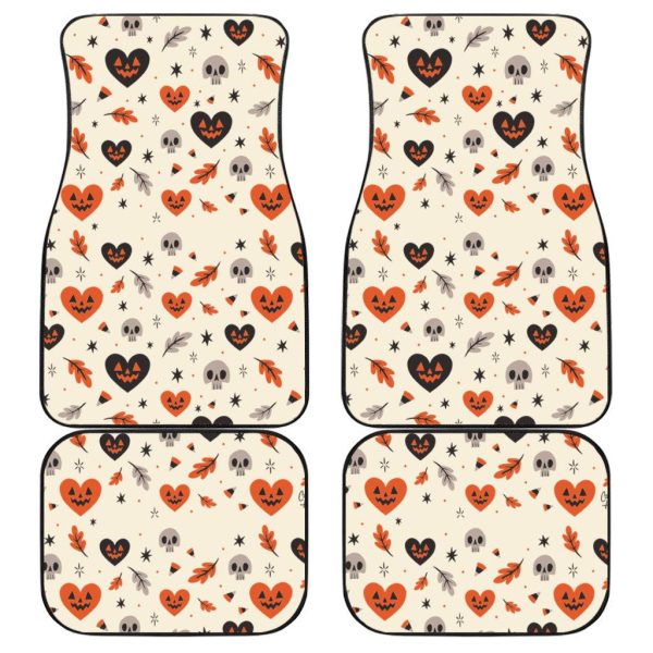 Halloween Car Accessories Custom Car Floor Mats Halloween Skull and Pumpkin