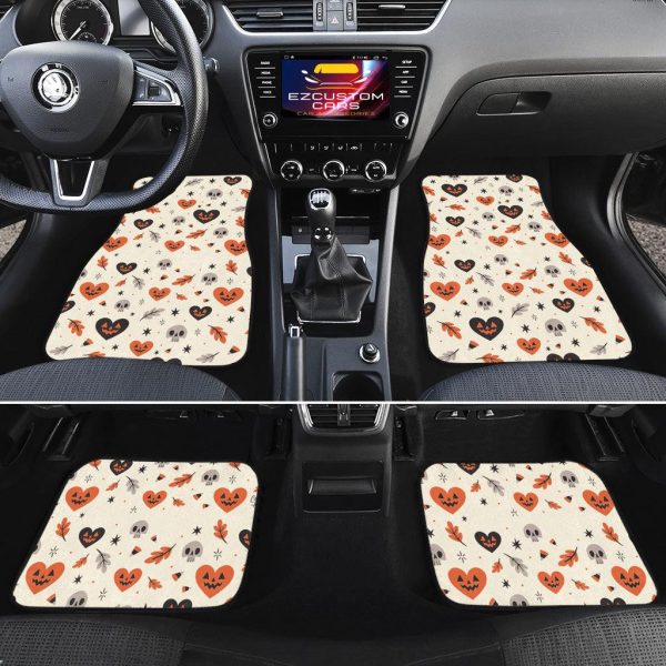 halloween car accessories custom car floor mats halloween skull with heart yiwyg