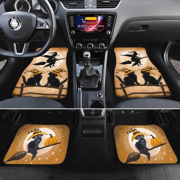 halloween car accessories custom car floor mats halloween witch and cat atphy
