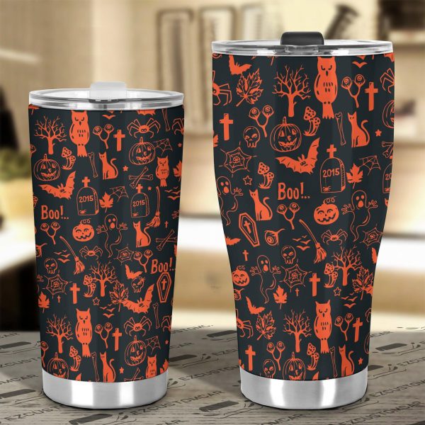 halloween car accessories custom car tumblers cup halloween boo parttern vfd74